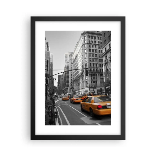 Affiche dans un cadre noir - Poster - Soleil des grandes villes - 30x40 cm