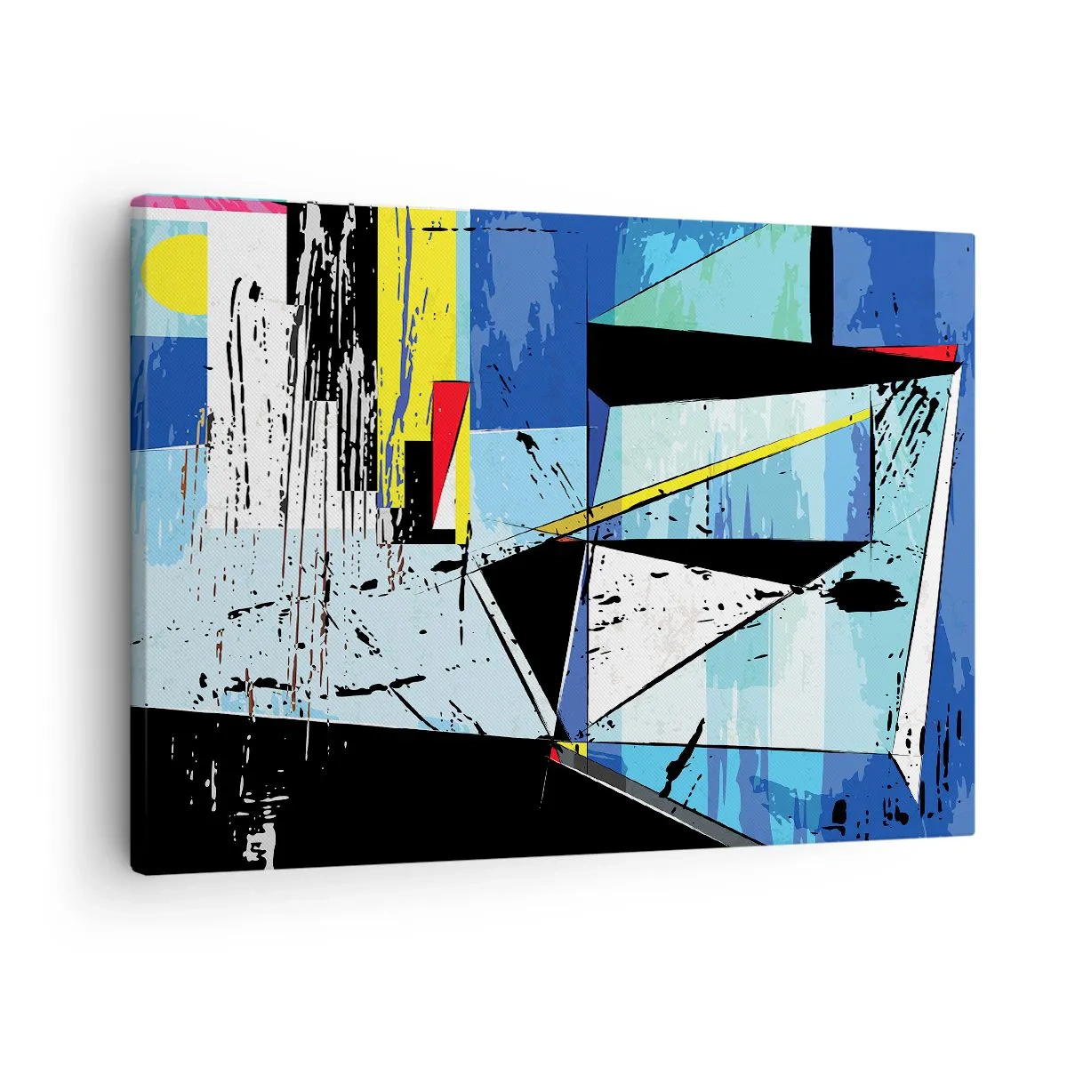 Impression sur toile - Image sur toile - Composition géométrique abstraite aux couleurs vives - 70x50cm - Regardez le monde sous un certain angle… - Décoration murale moderne pour le salon et la chambre ARTTOR