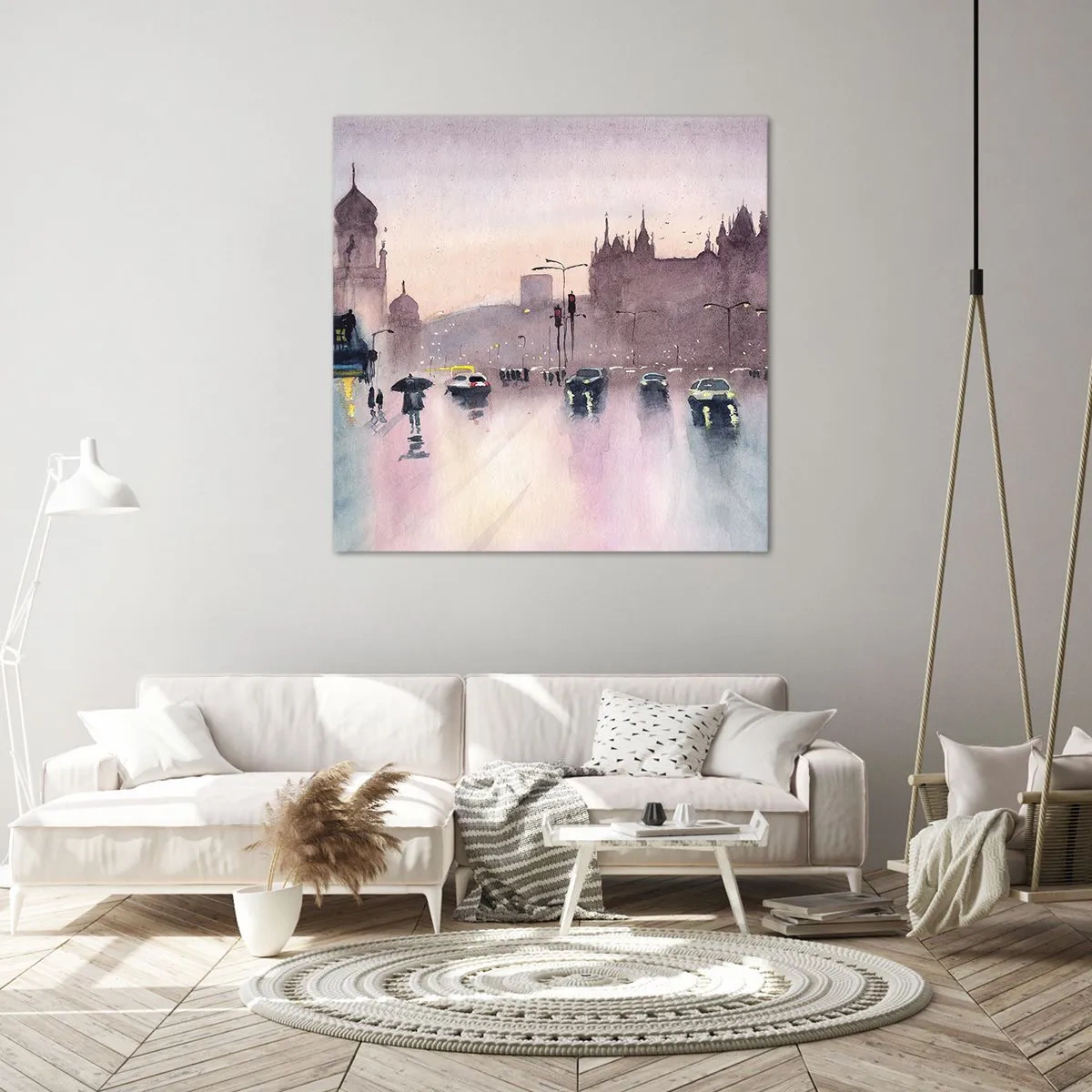Impression sur toile - Image sur toile - Dans une brume pluvieuse - 60x60 cm