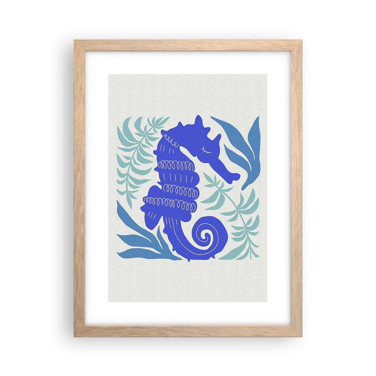 Affiche dans un chêne clair - Poster - Dans une prairie sous-marine - 30x40 cm