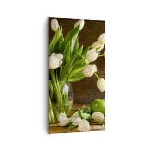 Impression sur toile - Image sur toile - Juteux et frais en vert et blanc - 65x120 cm