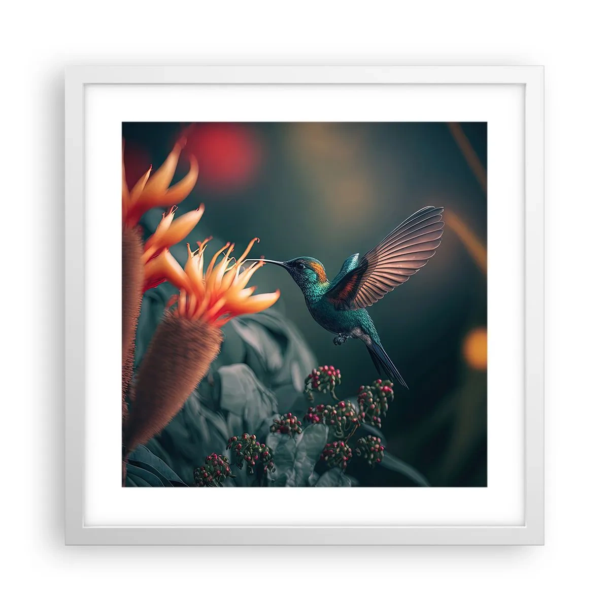 Affiche dans un cadre blanc - Poster - une vie vraiment colorée - 40x40 cm