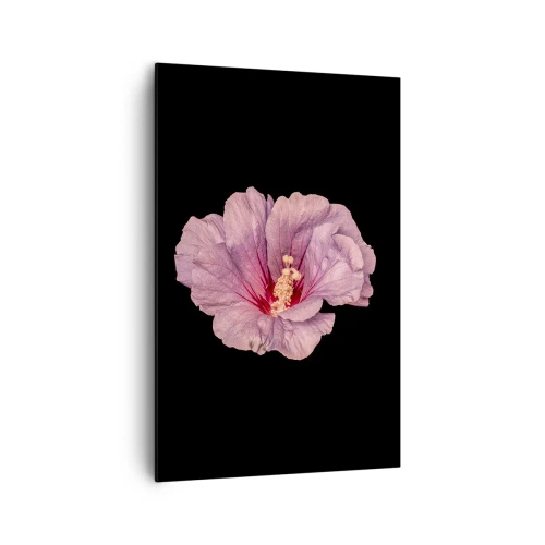 Impression sur toile - Image sur toile - Fleur rose sur fond noir - 80x120cm - Directement au coeur - Décoration murale moderne pour le salon et la chambre ARTTOR