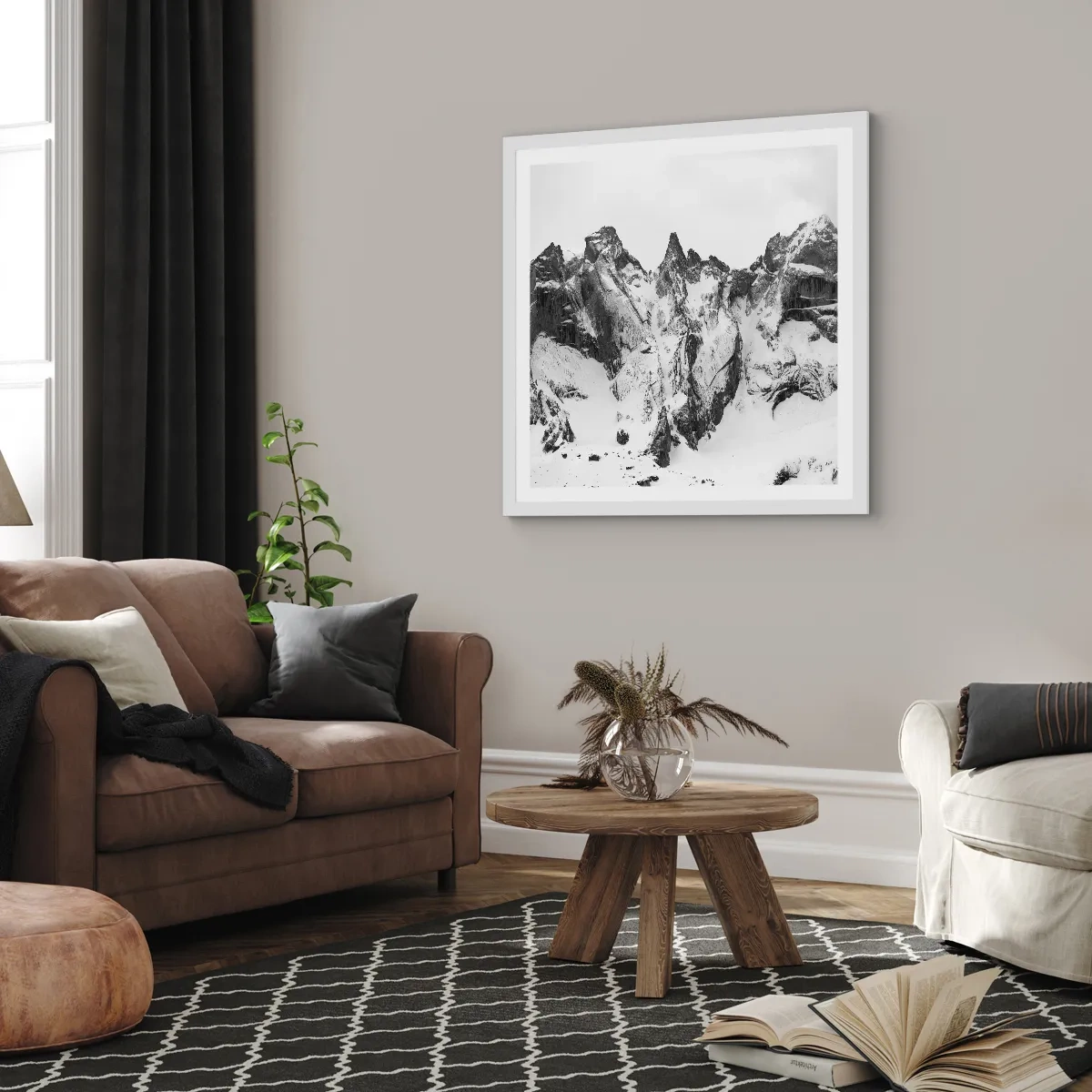 Affiche dans un cadre blanc - Poster - Crête dangereuse de granit - 50x50 cm