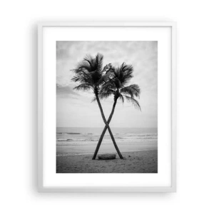 Affiche dans un cadre blanc - Poster - Elle a senti une présence - 40x50 cm