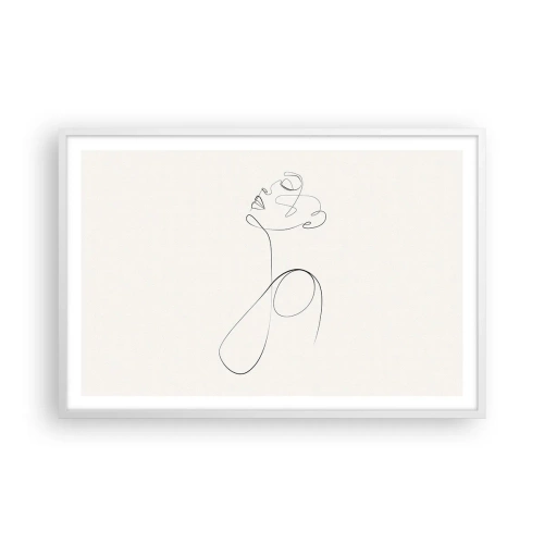 Affiche dans un cadre blanc - Poster - En boucle dans les rêves - 91x61 cm