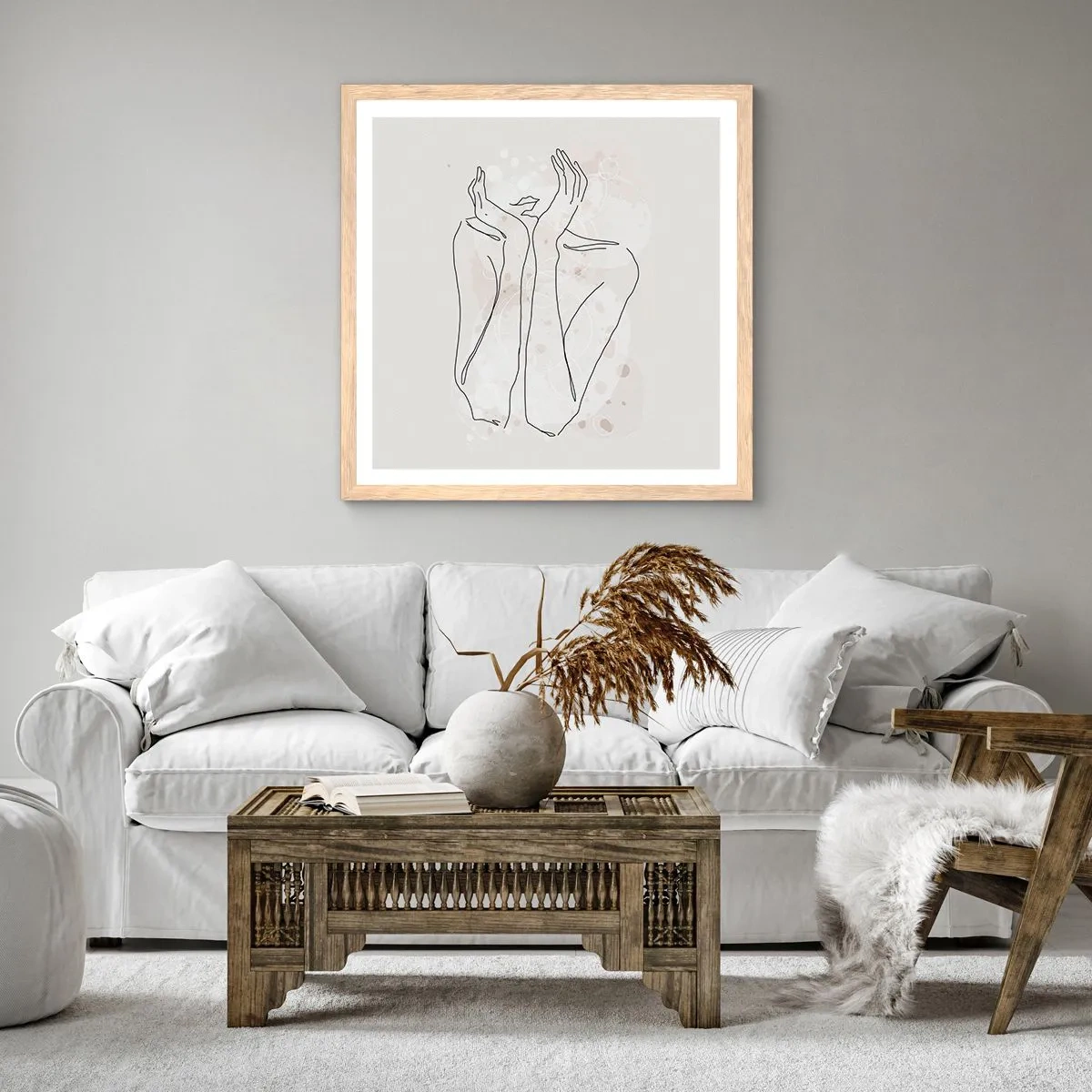 Affiche dans un chêne clair - Poster - Instant de rêve - 40x40 cm