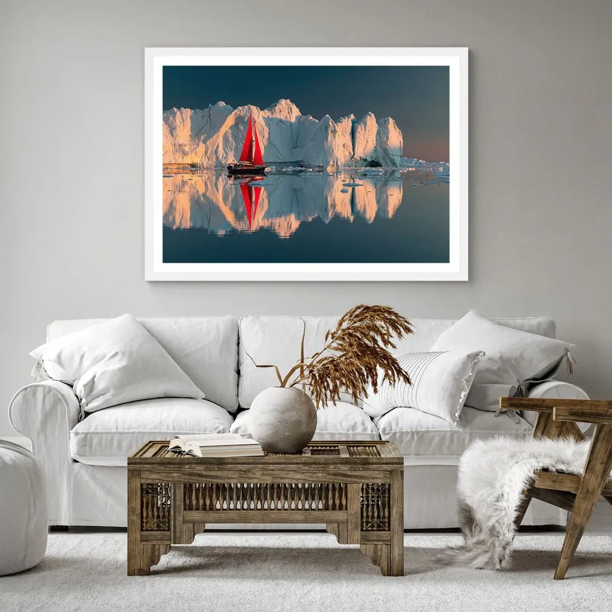 Affiche dans un cadre blanc - Poster - Aux limites du monde - 100x70 cm