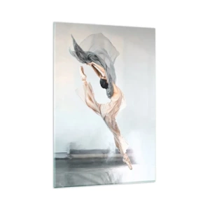 Impression sur verre - Image sur verre - Une danseuse en mouvement dynamique sur un fond clair - 80x120cm - Dans le ravissement de la danse - Décoration murale moderne pour le salon et la chambre ARTTOR
