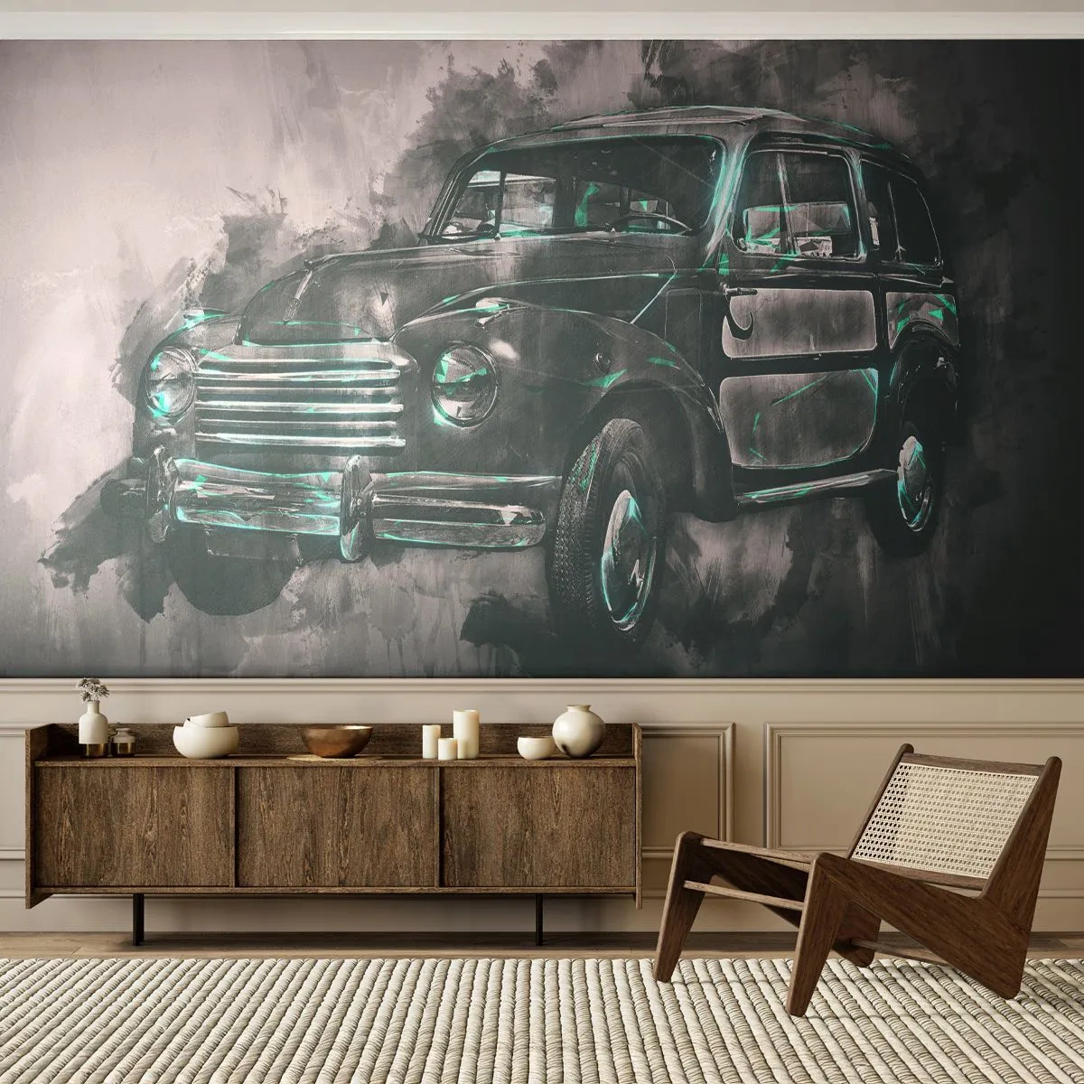 Papier Peint Photo Standard Eco - Ancêtre respecté - Voiture rétro, Automobile, Voyage - 400x280 cm