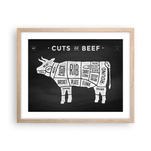 Affiche dans un chêne clair - Poster - L'art de la découpe - 50x40 cm