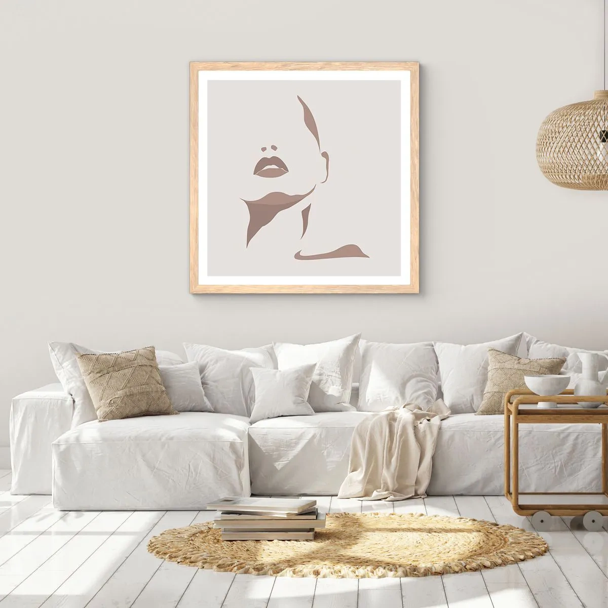 Affiche dans un chêne clair - Poster - Fait de lumière et d'ombre - 40x40 cm