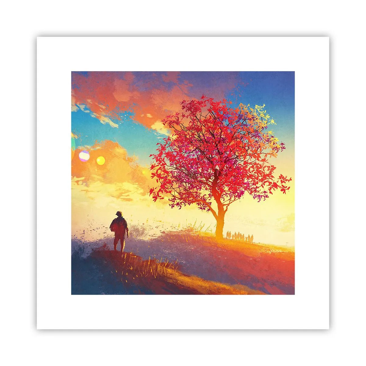 Affiche - Poster - Pèlerin à destination - 30x30 cm