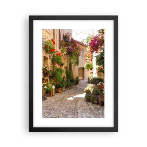 Affiche dans un cadre noir - Poster - Une inondation de fleurs  - 30x40 cm