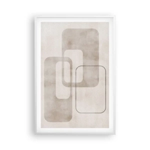Affiche dans un cadre blanc - Poster - Fugue géométrique - 61x91 cm