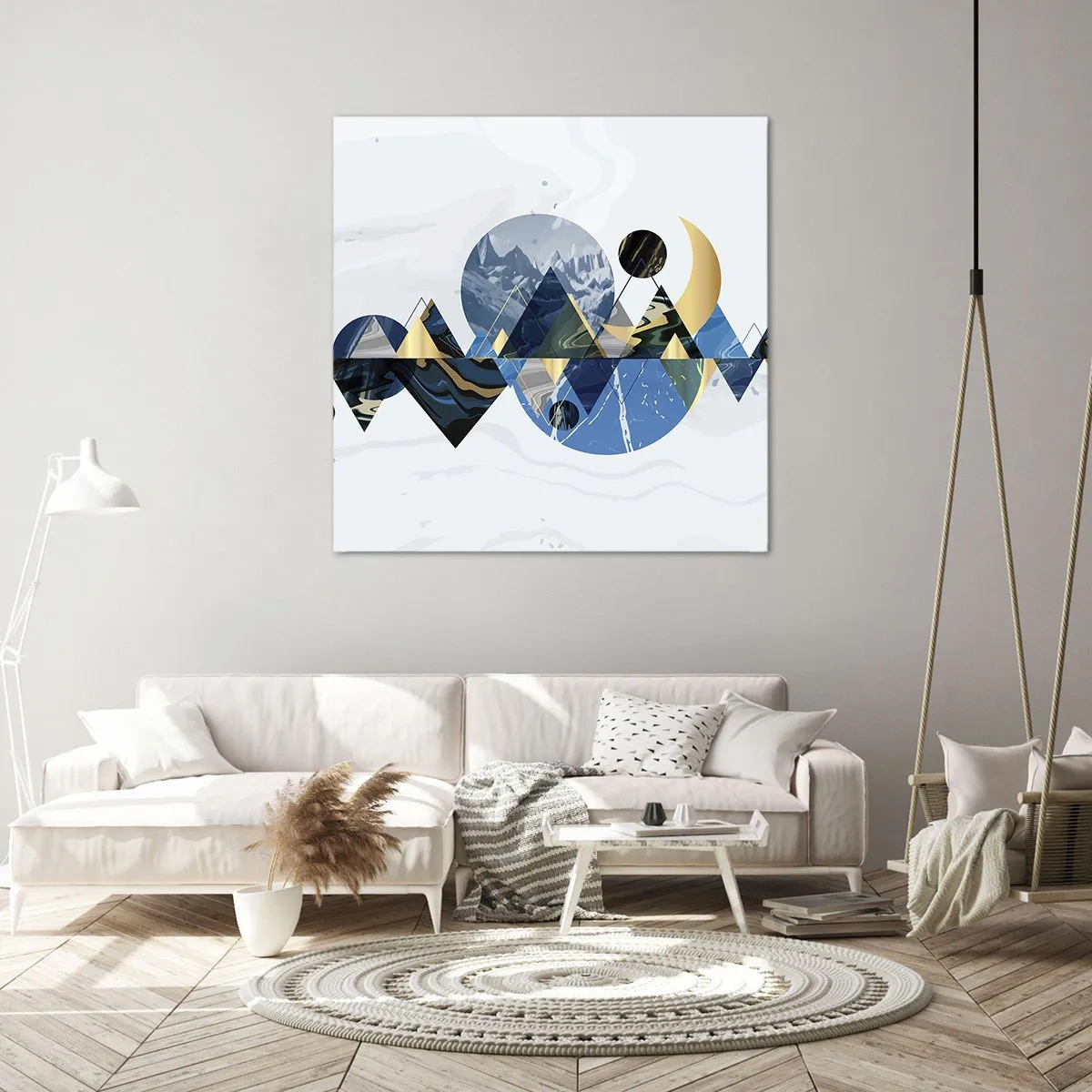 Impression sur toile - Image sur toile - Paysage géométrique - 40x40 cm