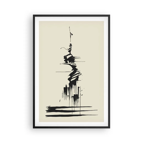 Affiche dans un cadre noir - Poster - Abstraction hâtive - 61x91 cm