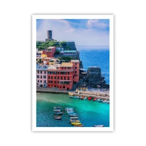 Affiche - Poster - Petite ville magique de méditerranée - 70x100 cm