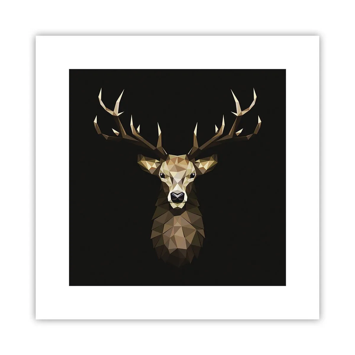 Affiche - Poster - Cerf cubique - 30x30 cm