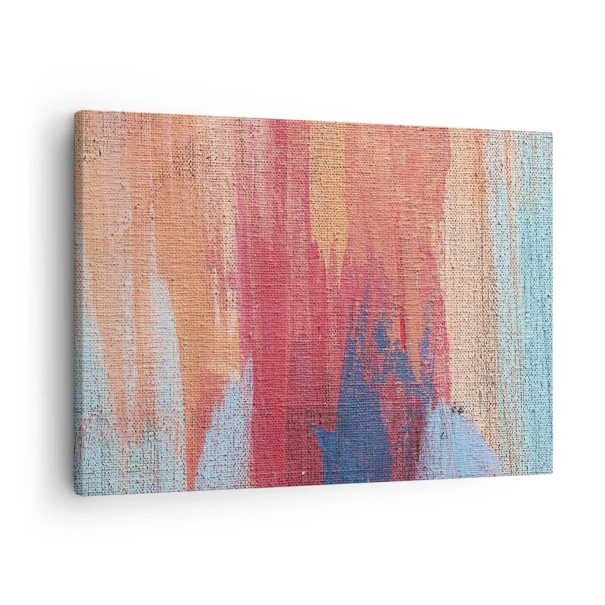 Impression sur toile - Image sur toile - Coups de pinceau abstraits et colorés - 70x50cm - Ecoulement de l'arc-en ciel - Décoration murale moderne pour le salon et la chambre ARTTOR