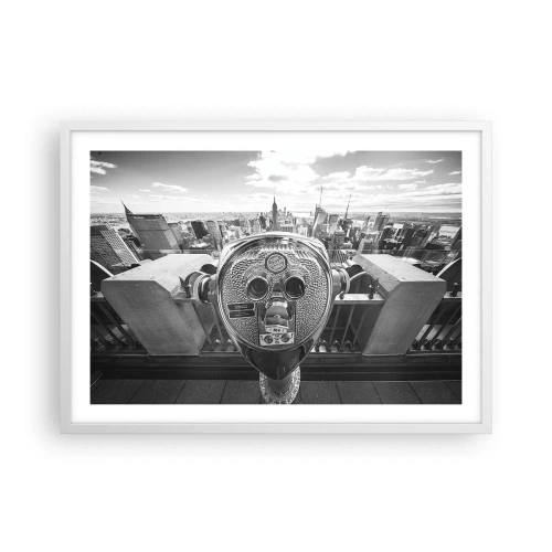 Affiche dans un cadre blanc - Poster - Ville sur les villes - 70x50 cm
