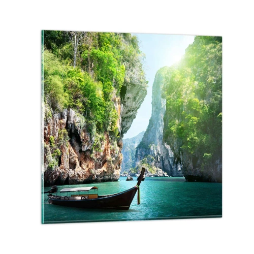 Impression sur verre - Image sur verre - Une invitation à un voyage exotique - 70x70 cm