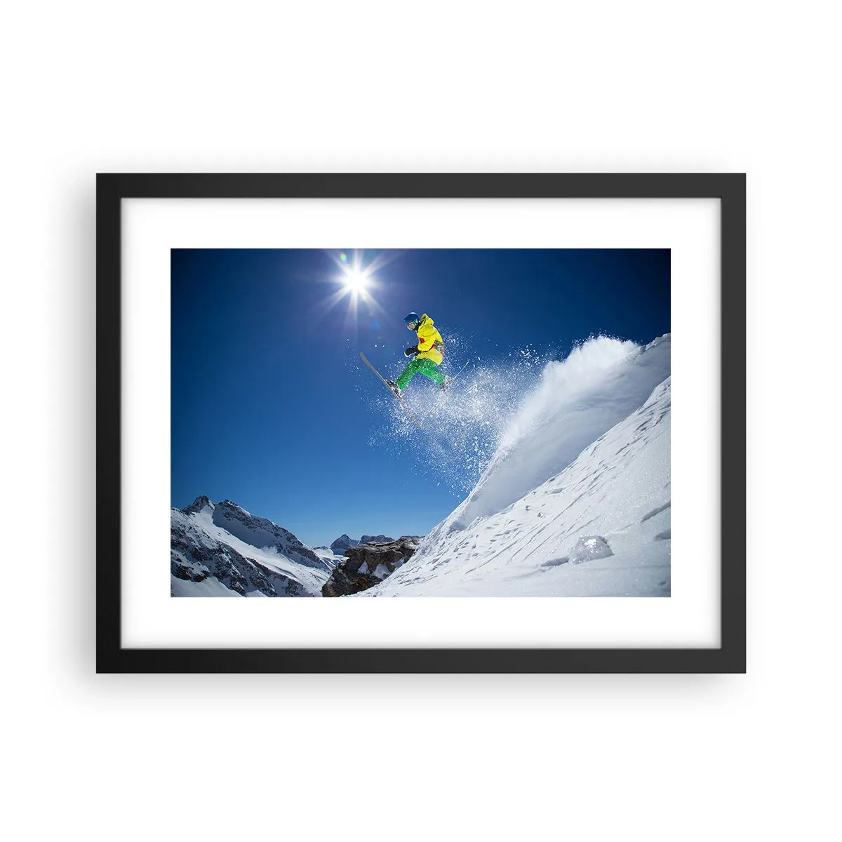 Affiche dans un cadre noir - Poster - Danse avec les montagnes - 40x30 cm