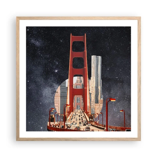 Affiche dans un chêne clair - Poster - Toujours au centre - 60x60 cm