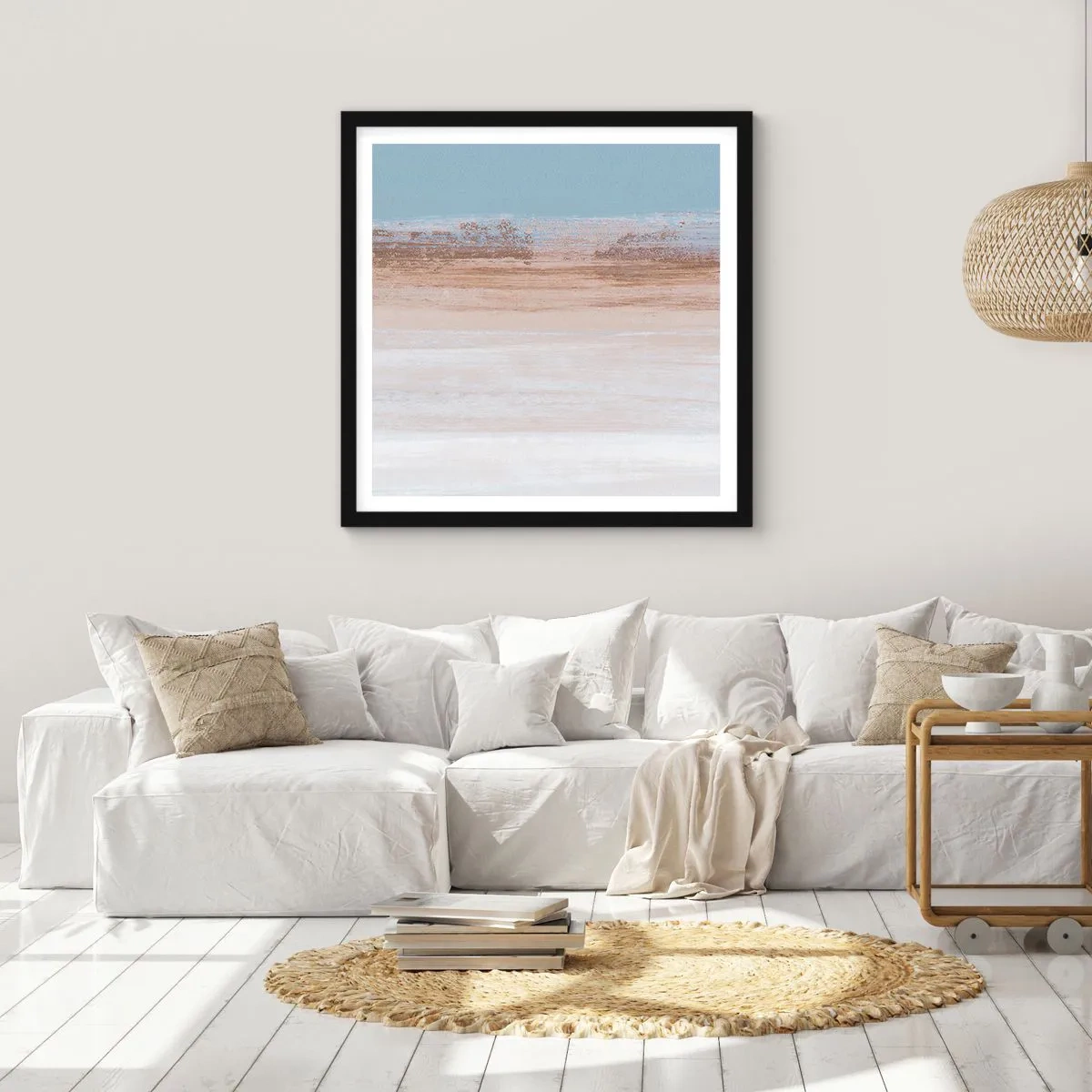 Affiche dans un cadre noir - Poster - Paysage ambigu - 50x50 cm