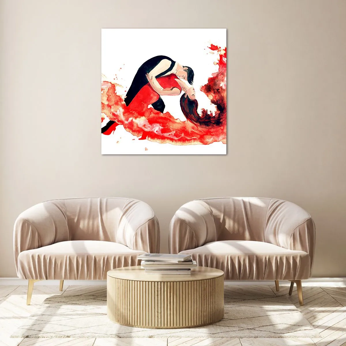Impression sur verre - Image sur verre - Tango - une vague sensuelle - 30x30 cm