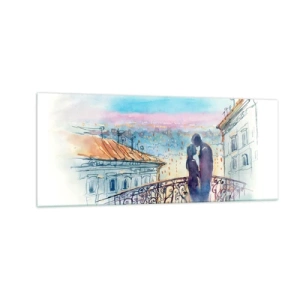 Impression sur verre - Image sur verre - Amoureux de Paris - 100x40 cm