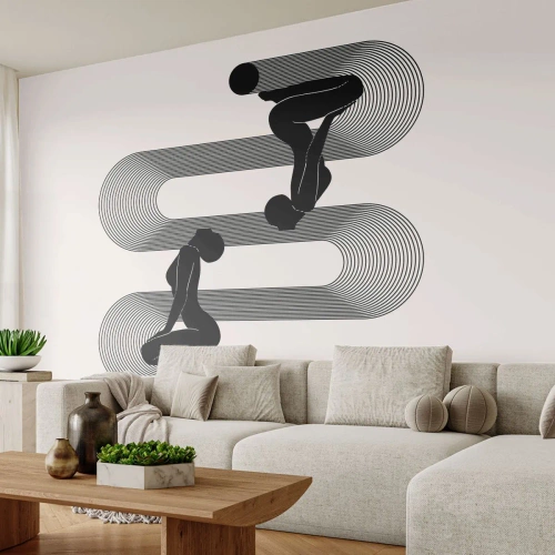 Papier Peint Autocollant Deluxe Sticker - Symétrie sensuelle - Femmes, Lignes, Méditation - 500x350 cm