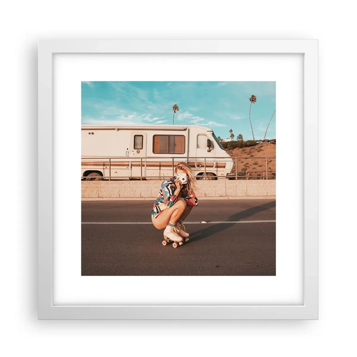 Affiche dans un cadre blanc - Poster - Souriez s'il-vous-plait! - 30x30 cm