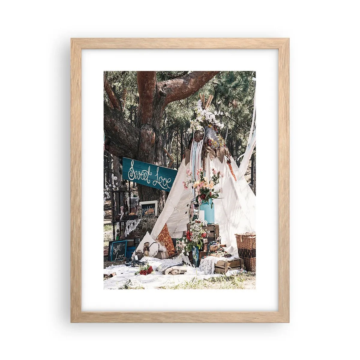 Affiche dans un chêne clair - Poster - Make love… - 30x40 cm