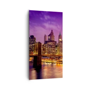 Impression sur toile - Image sur toile - Manhathann or violet - 65x120 cm
