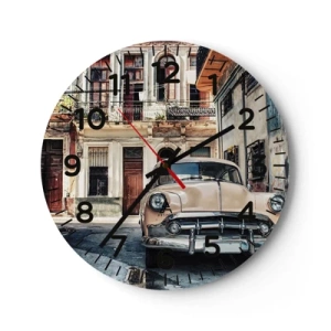 Horloge murale - Pendule murale - Sieste à La Havane - 40x40 cm