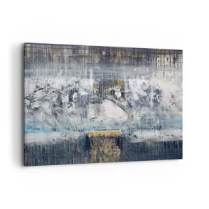 Impression sur toile - Image sur toile - Composition abstraite aux tons froids - 100x70cm - Comme sur la glace, comme après décembre - Décoration murale moderne pour le salon et la chambre ARTTOR