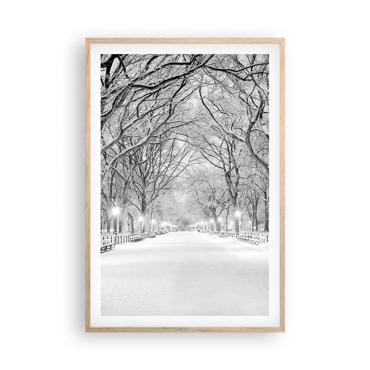 Affiche dans un chêne clair - Poster - Les quatres saisons – l’hiver - 61x91 cm