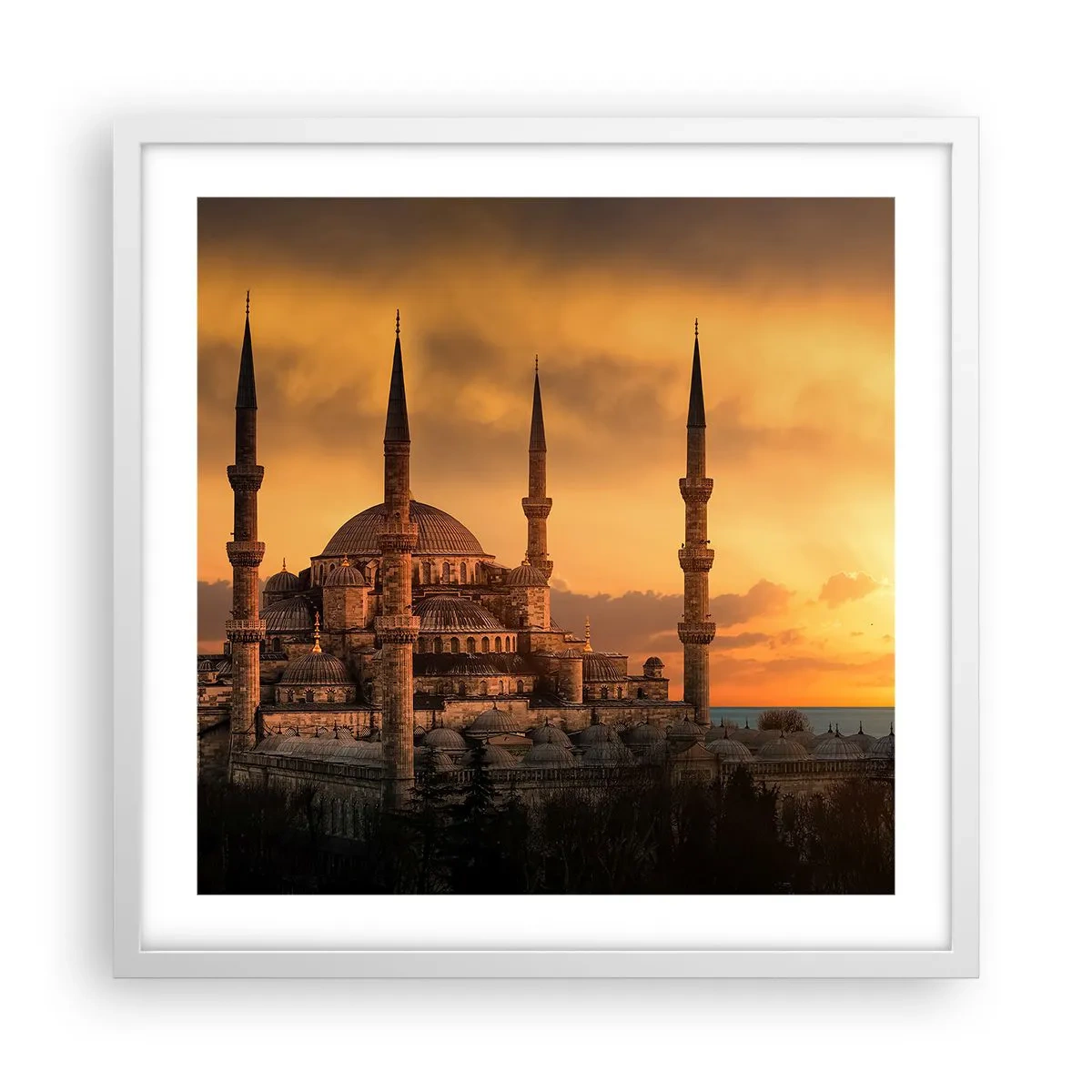 Affiche dans un cadre blanc - Poster - Dieu est grand - 50x50 cm