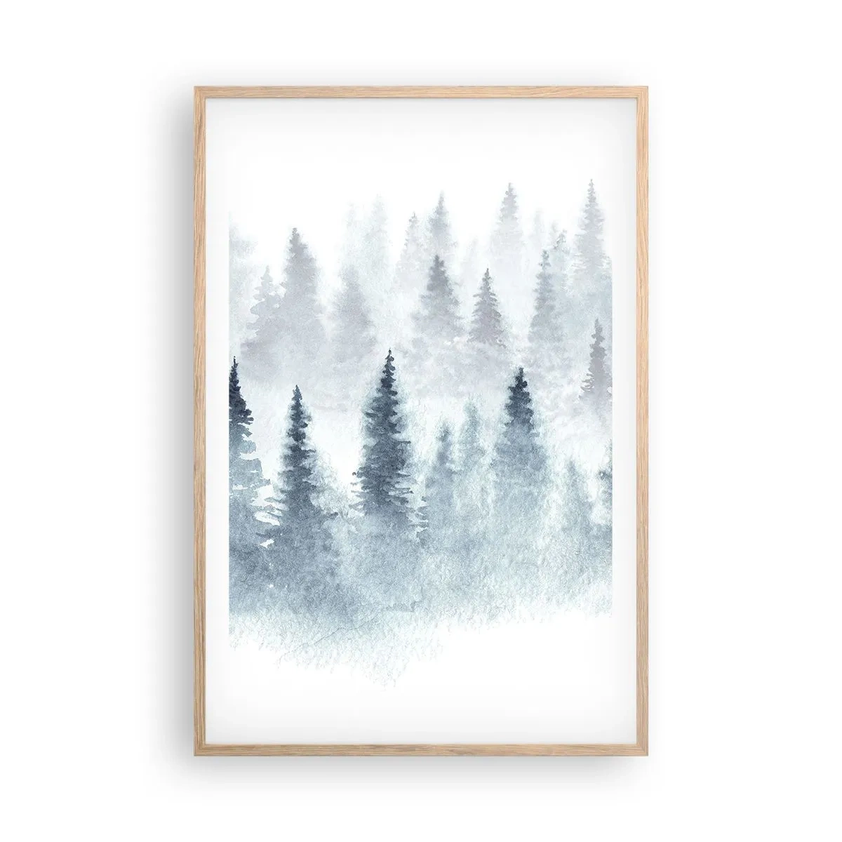 Affiche dans un chêne clair - Poster - Enveloppé de brouillard - 61x91 cm