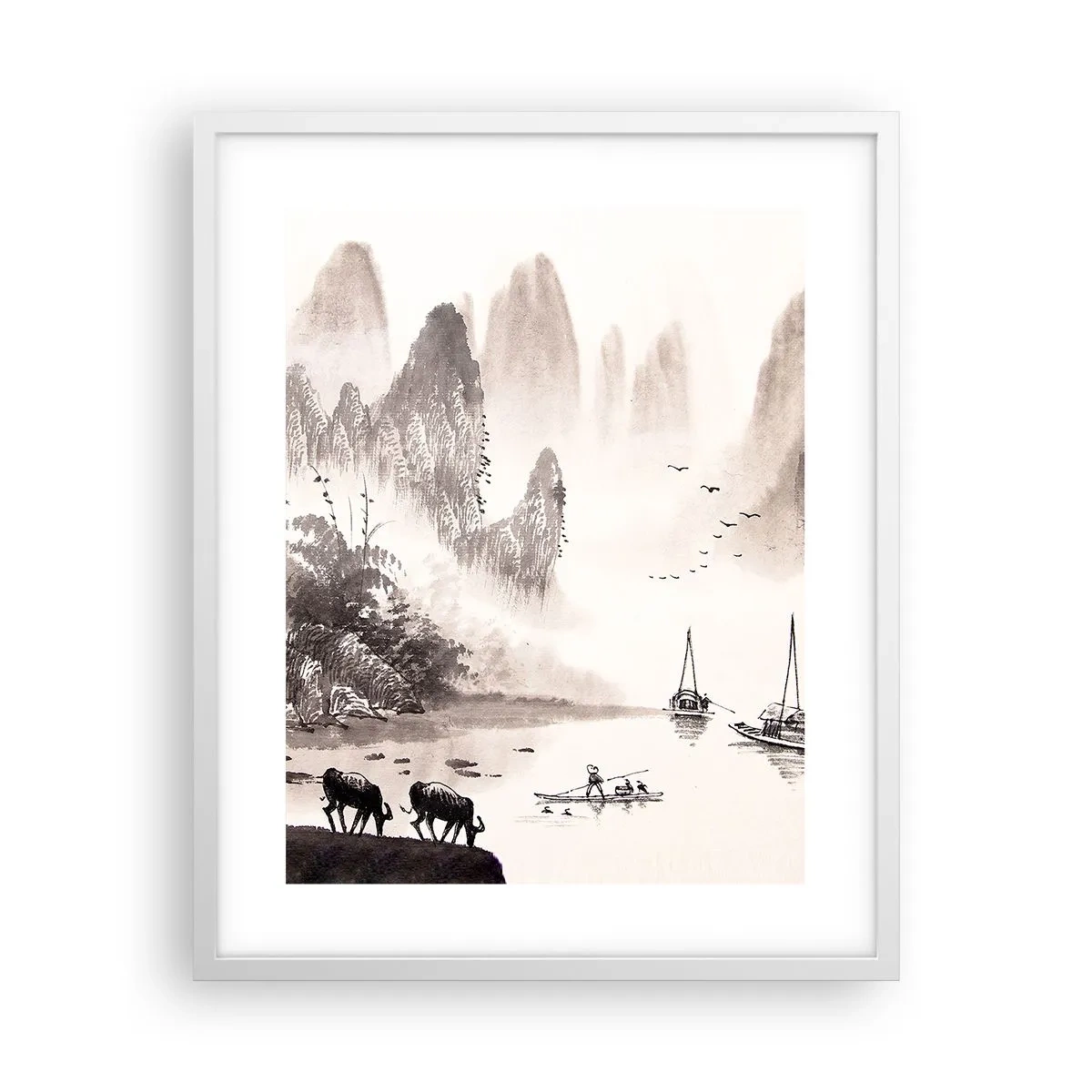 Affiche dans un cadre blanc - Poster - Le quotidien exotique de l'Orient - 40x50 cm