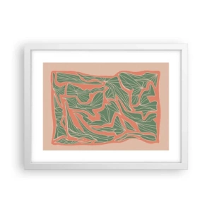 Affiche dans un cadre blanc - Poster - La lutte entre le corail et la verdure - 40x30 cm