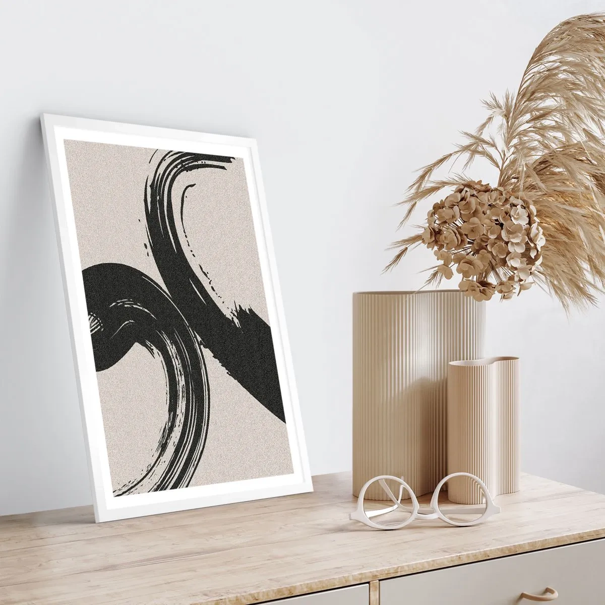 Affiche dans un cadre blanc - Poster - Balayage circulaire - 30x40 cm