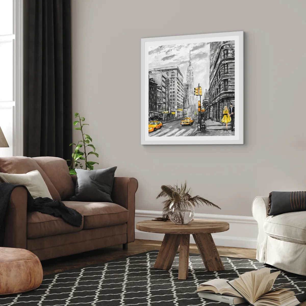 Affiche dans un cadre blanc - Poster - Une histoire new-yorkaise - 30x30 cm