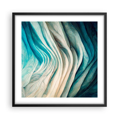 Affiche dans un cadre noir - Poster - Insatiabilité bleue - 50x50 cm