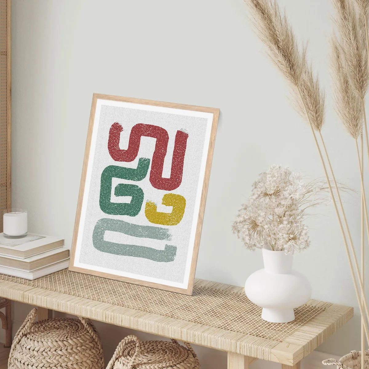 Affiche dans un chêne clair - Poster - Dans une langue inconnue - 30x40 cm