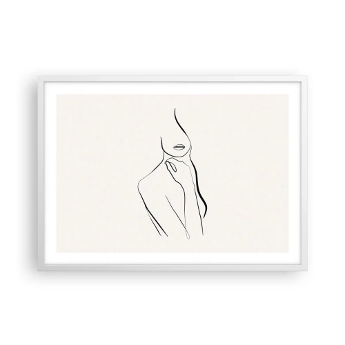 Affiche dans un cadre blanc - Poster - Vague de mélancolie - 70x50 cm