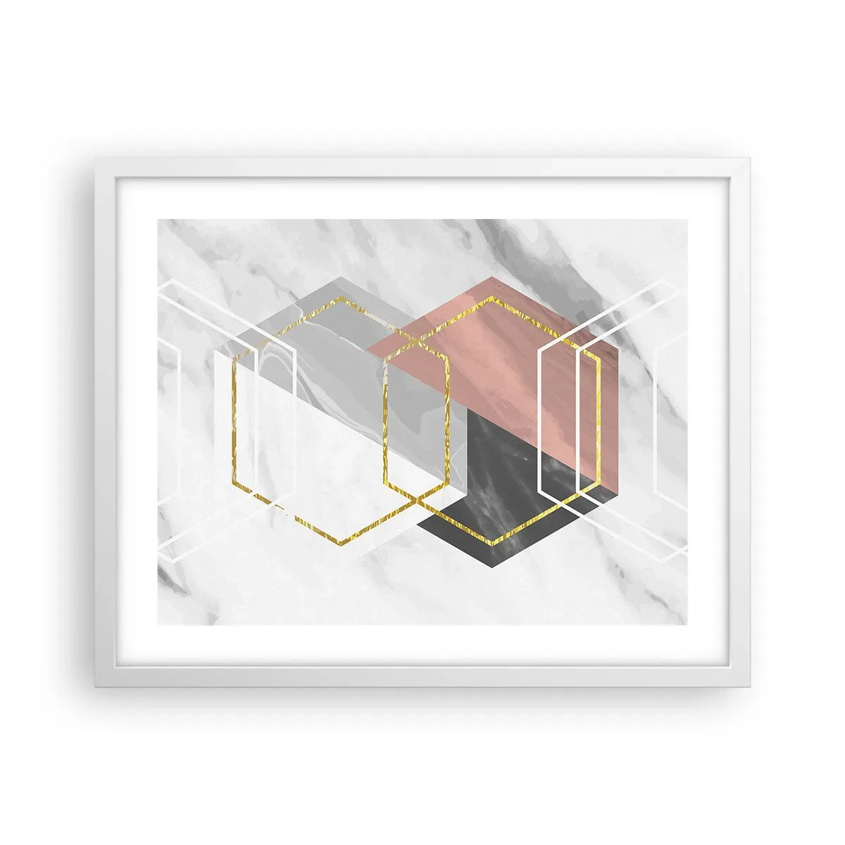 Affiche dans un cadre blanc - Poster - Composition en chaîne - 50x40 cm