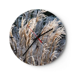 Horloge murale - Pendule murale - Habillé de givre - 40x40 cm