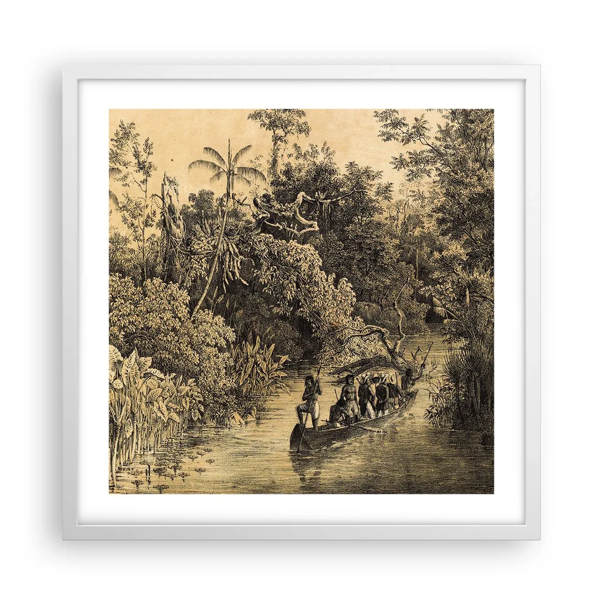 Affiche dans un cadre blanc - Poster - Expédition à la source - 50x50 cm